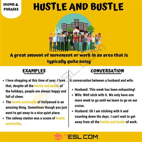 hustle and bustle synonym|HUSTLE AND BUSTLE .